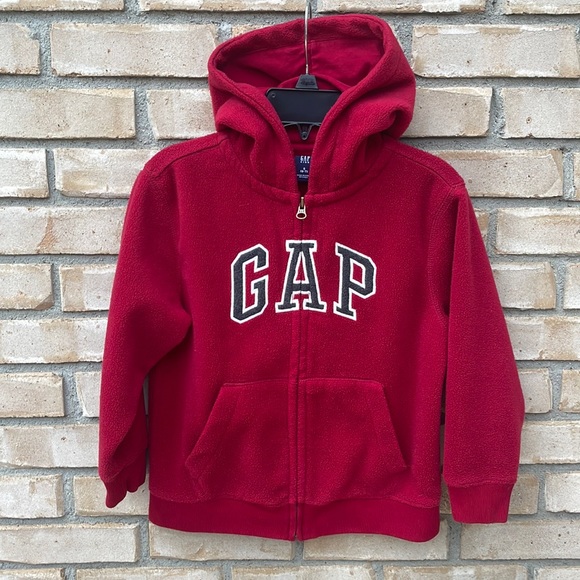 Relisted 2/16 Boys GAP Fleece Full Zip Jacket Small (6-7) Hoodie Red  Sweatshirt - Picture 5 of 17